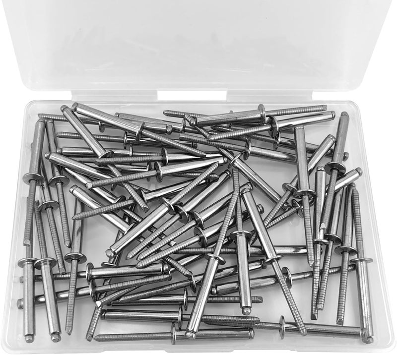 ALLCLEAN 50 Pcs 3/16" x 1-3/16" Stainless Steel Blind Pro Rivets,4.8 x 30mm Pop Rivets,Stainless Steel Grip and Stainless Steel Mandrel - Image 5